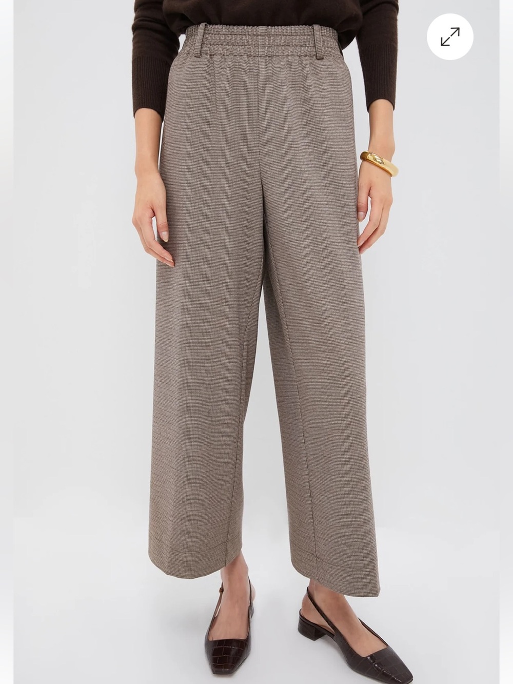 Tuckernuck Brown Plaid Cropped Flare Carlton Pants Size: XXXL